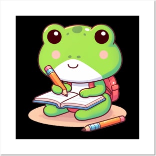 A cute back to school frog Posters and Art